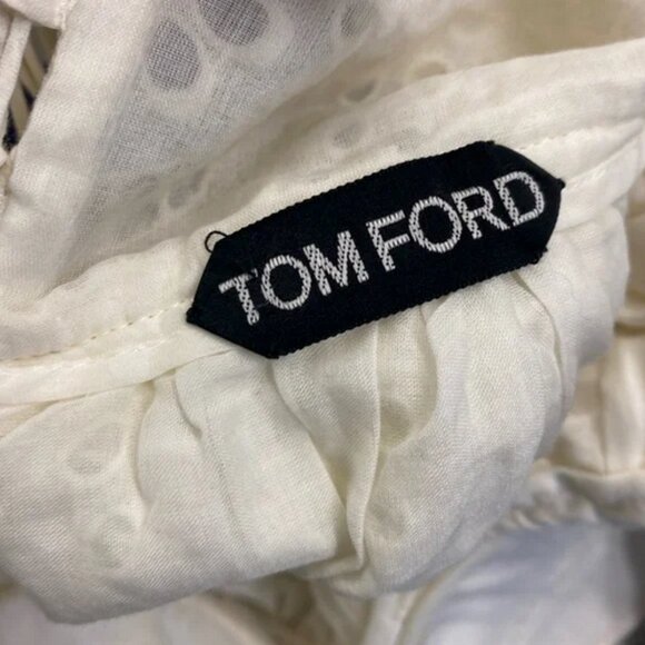 Tom Ford White Broderie Anglaise Off-Shoulder Blouse - Picture 3 of 4